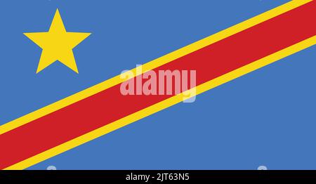 DR Congo flag - Democratic republic of the Congo flag Stock Vector