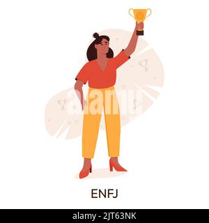 MBTI person types concept. Socionics mbti. Personality test. Protagonist character. Flat vector illustration Stock Vector