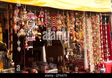 Deepavali Decorations, Market Stalls, Little India, Georgetown, Penang, Malaysia, Asia.  Deepavali or the Festival of Lights celebrates the Victory of Stock Photo