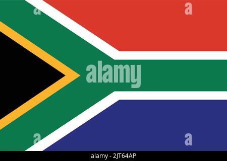 South Africa National Flag - Vector Flag of South Africa Stock Vector