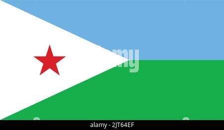 Djibouti National Flag - Vector Flag of Djibouti Stock Vector