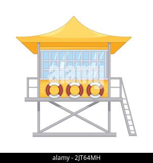 beach lifeguard tower - beach hut - beach icons - beach house Stock Vector