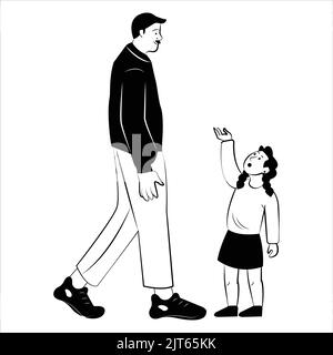Father and daughter vector illustration - vector clipart Stock Vector
