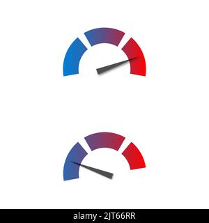 Set of arrow indicator cold and hot states, vector illustration. Stock Vector