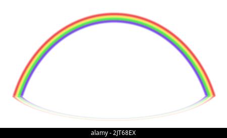 Four colored rainbow with mirror reflection on white background, vector illustration. Stock Vector
