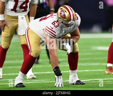 San Francisco 49ers center Jake Brendel (64) takes part in drills during  the NFL team's football training camp in Santa Clara, Calif., Tuesday, Aug.  1, 2023. (AP Photo/Jeff Chiu Stock Photo - Alamy