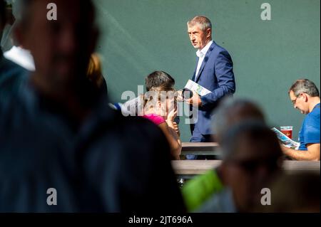 ANO Movement Chairman and former Czech Prime Minister Andrej Babis visits on Saturday, August 27, 2022, Ceske Budejovice in Czech Republic during the Zeme Zivitelka agricultural exhibition as part of his local-election campaign tour. (CTK Photo/Vaclav Pancer)