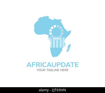 Africa Update, polygonal network line, design sphere, dot and structure logo design. Abstract futuristic map of Africa vector design and illustration. Stock Vector
