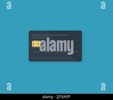 Plastic bank card logo design. Business, ecommerce, finance, accounting. Black bank credit card vector design and illustration. Stock Vector
