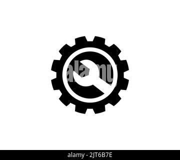 Monochrome icon, screwdriver, Engineer, Tech Support logo design. Fix and repair concept. vector design and illustration. Stock Vector