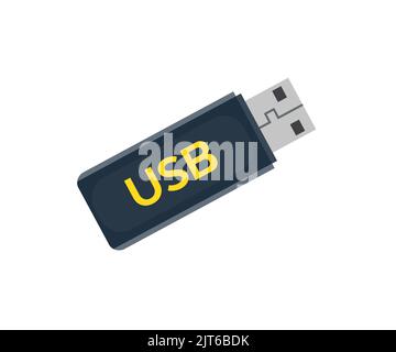 Flash drive usb, Compact data storage device. Memory stick logo design. Personal Information Cyber Security Concept. Usb flash drive and obsolete. Stock Vector