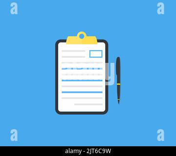 Clipboard, checklist logo design. Checklist, complete tasks, to-do list, survey, exam concepts.  vector design and illustration. Stock Vector