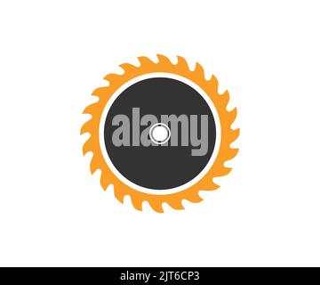 Saw Blade, Carpentry, woodworking logo design. Label for carpentry, woodworkers, lumberjack, sawmill service vector design and illustration. Stock Vector