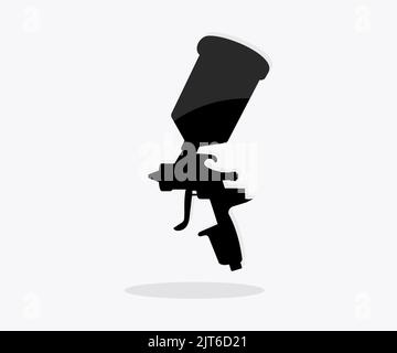 Metal spray gun, spray gun paint logo design. Airless spraying device vector design and illustration. Stock Vector
