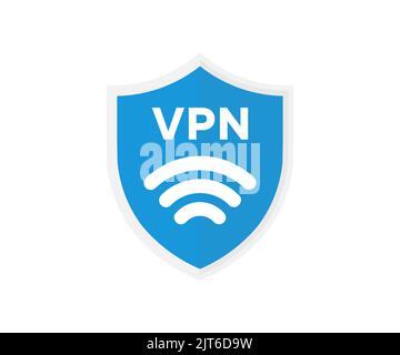 VPN Virtual Private Network Technology Secure Connection Cyber Security logo design. Cyber security technology vector design and illustration. Stock Vector