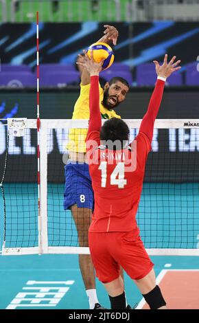 Wallace De Souza (Brazil), Yuki Ishikawa (Japan). Volleyball World Championship 2022. Stock Photo