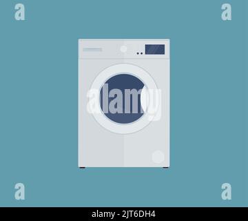 Washing machine logo design. Quality design element. Editable stroke. Clothes laundry, washing machine drum vector design and illustration. Stock Vector
