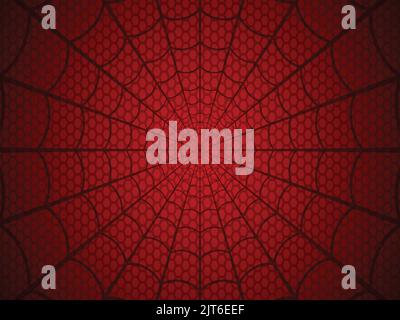 Spider web. Cobweb on Red background. Vector illustration Stock Vector