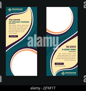 the center of organic farming vertical banner Stock Vector