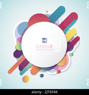 colorful geometric pattern rounded line Stock Vector