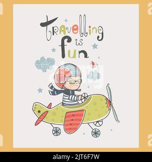 traveling fun Travel to World. Road trip. Big set of famous landmarks of the world. Time to travel, tourism, summer holiday. Different types of journe Stock Vector