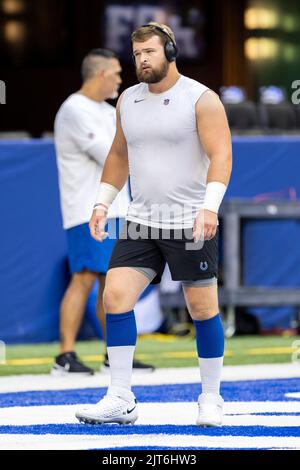 Indianapolis Colts offensive lineman Danny Pinter (63) during pregame  warmups before an NFL football game against the Houston Texans, Sunday,  Dec. 5, 2021, in Houston. (AP Photo/Matt Patterson Stock Photo - Alamy