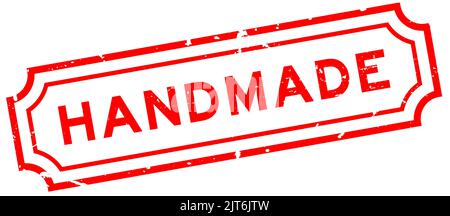 Grunge red handmade word rubber seal stamp on white background Stock Vector