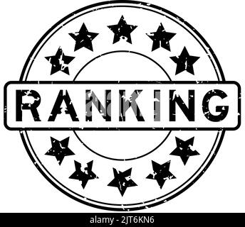 Grunge black keyword word with star icon round rubber seal stamp on ...