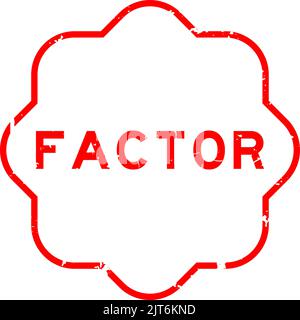 Grunge red factor word rubber seal stamp on white background Stock Vector