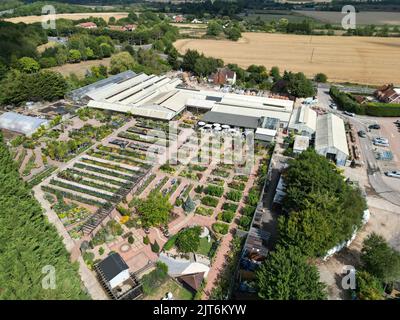 Harlow garden centre Essex UK drone aerial view Stock Photo