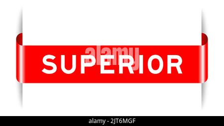 Red color inserted label banner with word superior on white background Stock Vector