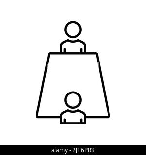 People icon with table. icon related to discussion, business. line icon style. Simple design editable Stock Vector