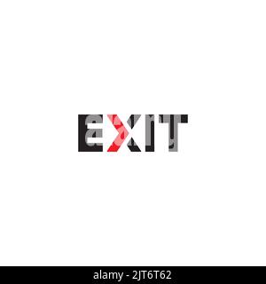 EXIT text logo design vector isolated on white background. Stock Vector