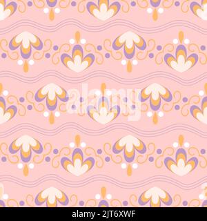 Artistic ornamental floral seamless pattern. Creative oriental wavy design. Repeat texture background for printing and textile Stock Vector