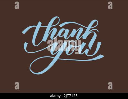 Thank you. Inspirational handwritten quote, lettering, modern brush calligraphy. Vector illustration. Stock Vector