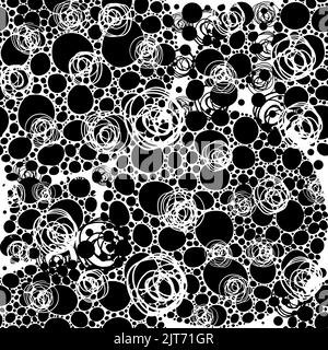 Seamless monochrome background of circles. Vector illustration Stock Vector