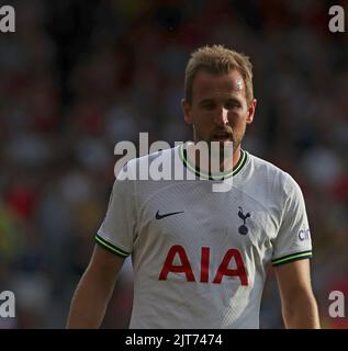 Nottingham, UK. 28th Aug, 2022. 28th August 2022; The City Ground, Nottingham, Nottinghamshire, England; Premier League football, Nottingham Forest versus Tottenham : Tottenham Hotspur's Harry Kane Credit: Action Plus Sports Images/Alamy Live News Stock Photo