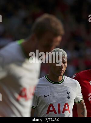 Nottingham, UK. 28th Aug, 2022. 28th August 2022; The City Ground, Nottingham, Nottinghamshire, England; Premier League football, Nottingham Forest versus Tottenham : Tottenham Hotspur's Richarlison Credit: Action Plus Sports Images/Alamy Live News Stock Photo