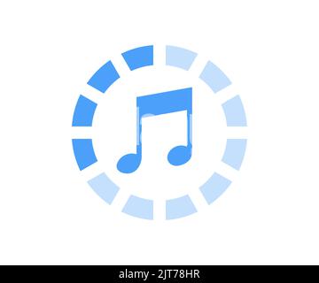 Sync, Refresh or Update music logo design. Music, playlist vector design and illustration. Stock Vector