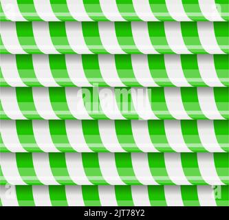 Green and white striped background Stock Photo
