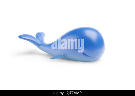 Cartoon whale isolated on white background. 3d illustration. Stock Photo