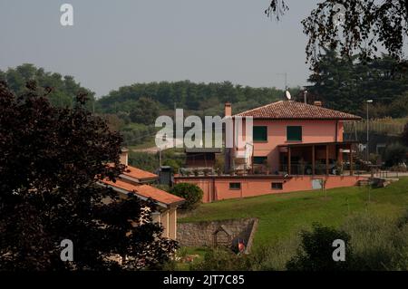 View in Rovolon, of the Euganean Hills (Colli Euganei), nr Padova, Italy.  Padova like much of the Po Valley gets very hot in Summer and so many peopl Stock Photo