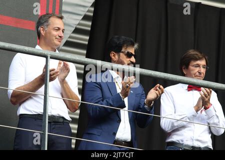 Spa, Belgium. 28th Aug, 2022. SPA-FRANCORCHAMPS, Belgium. , . PODIUM, Mohammed Ben Sulayem, FIA President, Alexander De Croo, Prime Minister of Belgium, Elio Di Rupo, Prime Minister of the Walloon Region, Credit: SPP Sport Press Photo. /Alamy Live News Credit: SPP Sport Press Photo. /Alamy Live News Stock Photo