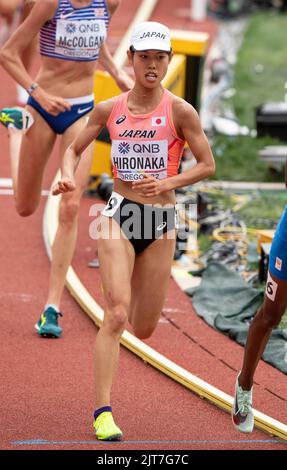 Ririka Hironaka of Japan competing in the women’s 10,000m final at the World Athletics Championships, Hayward Field, Eugene, Oregon USA on the 16th Ju Stock Photo