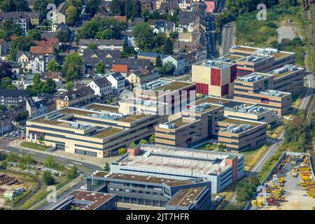 Aerial view, Hochschule Ruhr West - Campus Mülheim, Duisburger Straße, Broich, Mülheim an der Ruhr, Ruhrgebiet, Nordrhein-Westfalen, Germany, educatio Stock Photo
