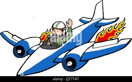 jet plane with turbines and female pilot Stock Vector Image & Art - Alamy