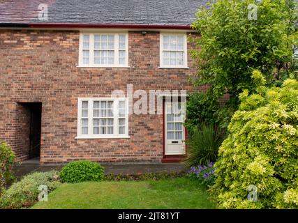 The beautiful exterior of Paul McCartney's childhood home in Liverpool, United Kingdom Stock Photo