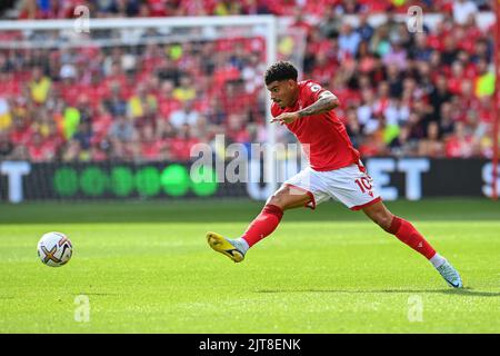 Morgan Gibbs-White #10 of Nottingham Forest during the Carabao Cup Semi