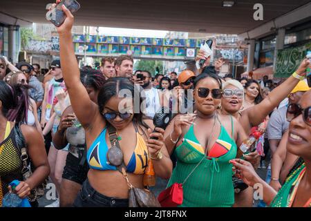 Notting Hill Carnival returns after a two year hiatus after Coronavirus pausing the Festival Stock Photo