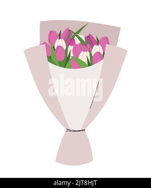 Bouquet with pink flowers Stock Vector